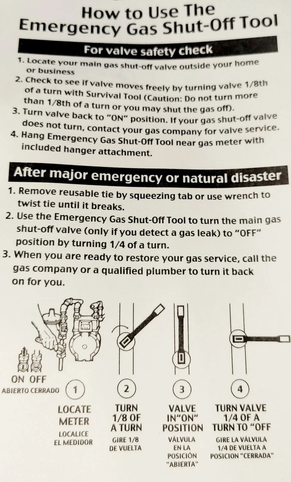 Ready America 5 Emergency Gas Valve Shut-off Tool Plumbing Wrench Main Valve - Image 4 of 4