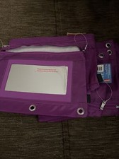 7 X Staples Pencil Pouch 3 Ring With Mesh Pocket And Mirror 39553 Purple