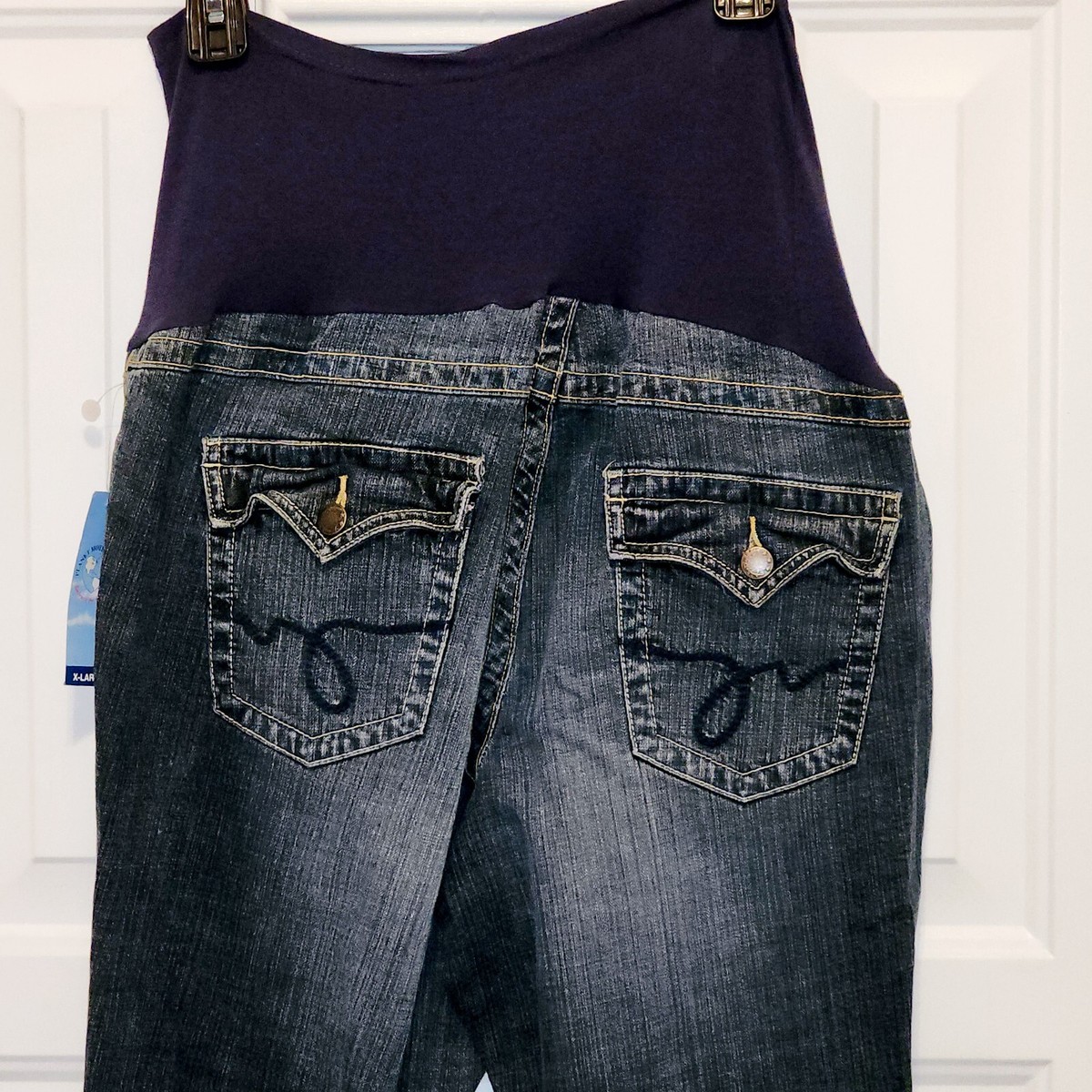Pantalon Jean Maternité Planet Motherhood - Bleu - Taille M - Panneau Complet 5 Poches - Occasion Très Bon état