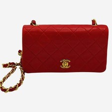 Chanel Red Lambskin Small Single Flap