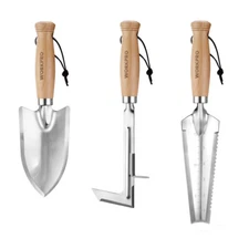 WORKPRO 3PCS Garden Hand Tools Crack Weeder Garden Shovel Weed Puller Heavy Duty