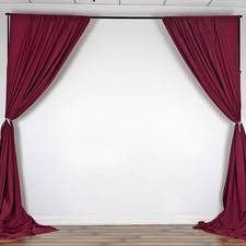 BURGUNDY 10 x 10 ft Polyester BACKDROP CURTAINS Drapes Panels Home Decorations