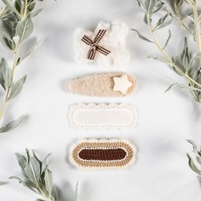 Trotting Trends Cute Fabric Hair Clips Set 2 for Girls, Women, Kids, Baby