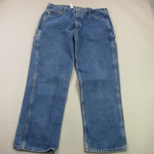 Carhartt Jeans Mens 38x30 Denim Straight Leg Relaxed Fit Blue Cotton 14806 Vtg