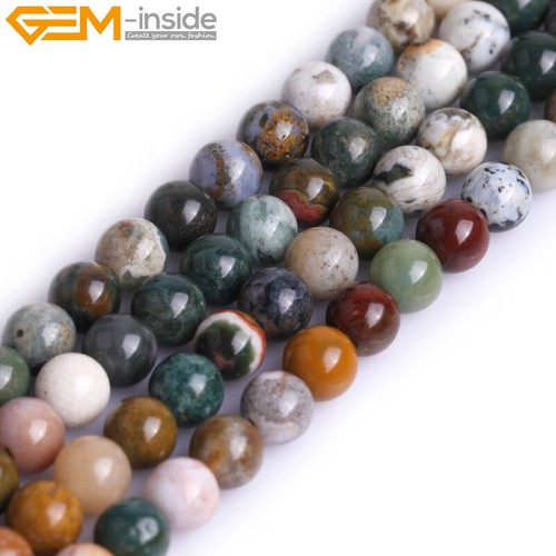 Multicolor Ocean Jasper Natural Gemstones Round Beads For Jewelry Making 15" AU - Foto 15 di 24