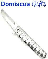 8 1/4" NEW! Falcon Polished STAINLESS RETRO Tanto POCKET Folding KNIFE Knives