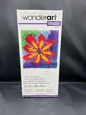 Wonder Art Shaggy, Latch Hook Kit, New Old Stock w/ Yarn NO HOOK, Flower Power