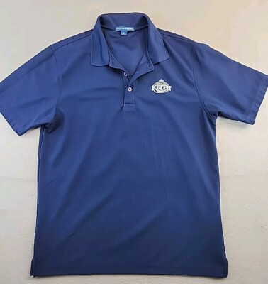 Ben E Keith Logo Blue Polyester Polo Shirt Mens Medium