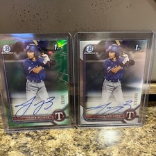 JOJO BLACKMON 2022 Bowman Chrome 1st Bowman Green Auto /99 Rangers 🔥🔥🔥