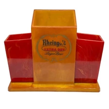 Vtg Rheingold Extra Dry Lager Beer Bar Caddy Heavy Butterscotch Bakelite Catalin