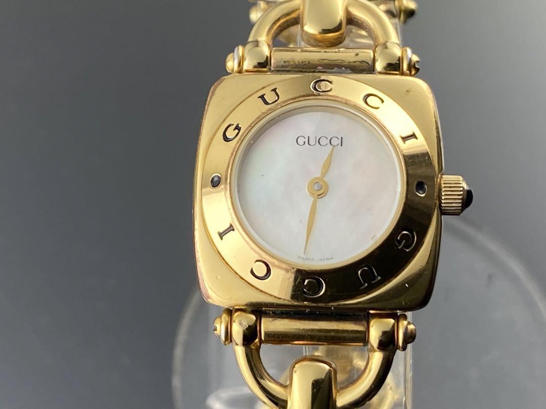 Gucci 6400L Gold White Dial Women's Watch Working New battery | eBay