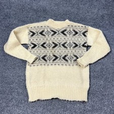 ICEWOOL Alafoss Sweater Womens XS Cream Iceland Wool Vintage Coat Tunic