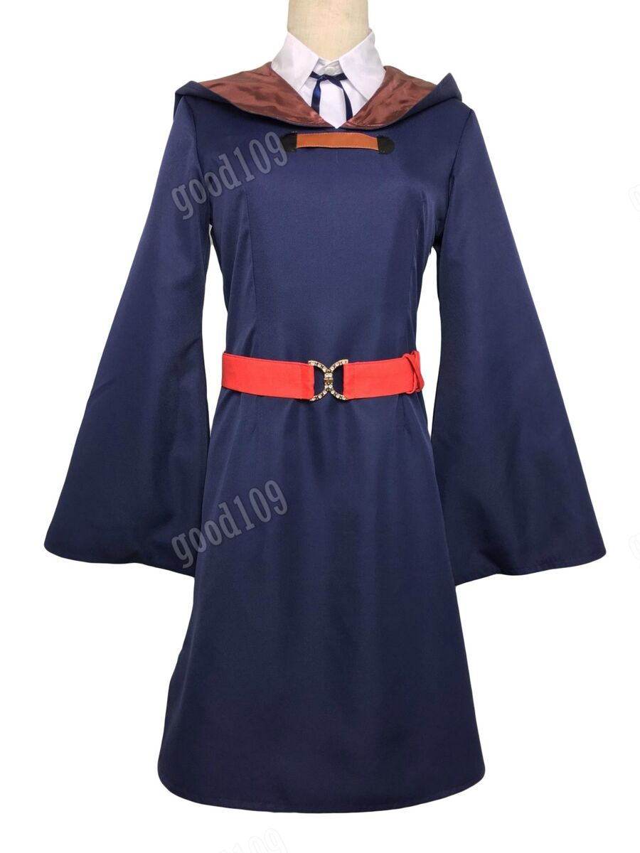 Cosplaydiy pequena bruxa academia cosplay traje dos desenhos animados anime  pequena bruxa academia sucy manbavaran vestido chapéu