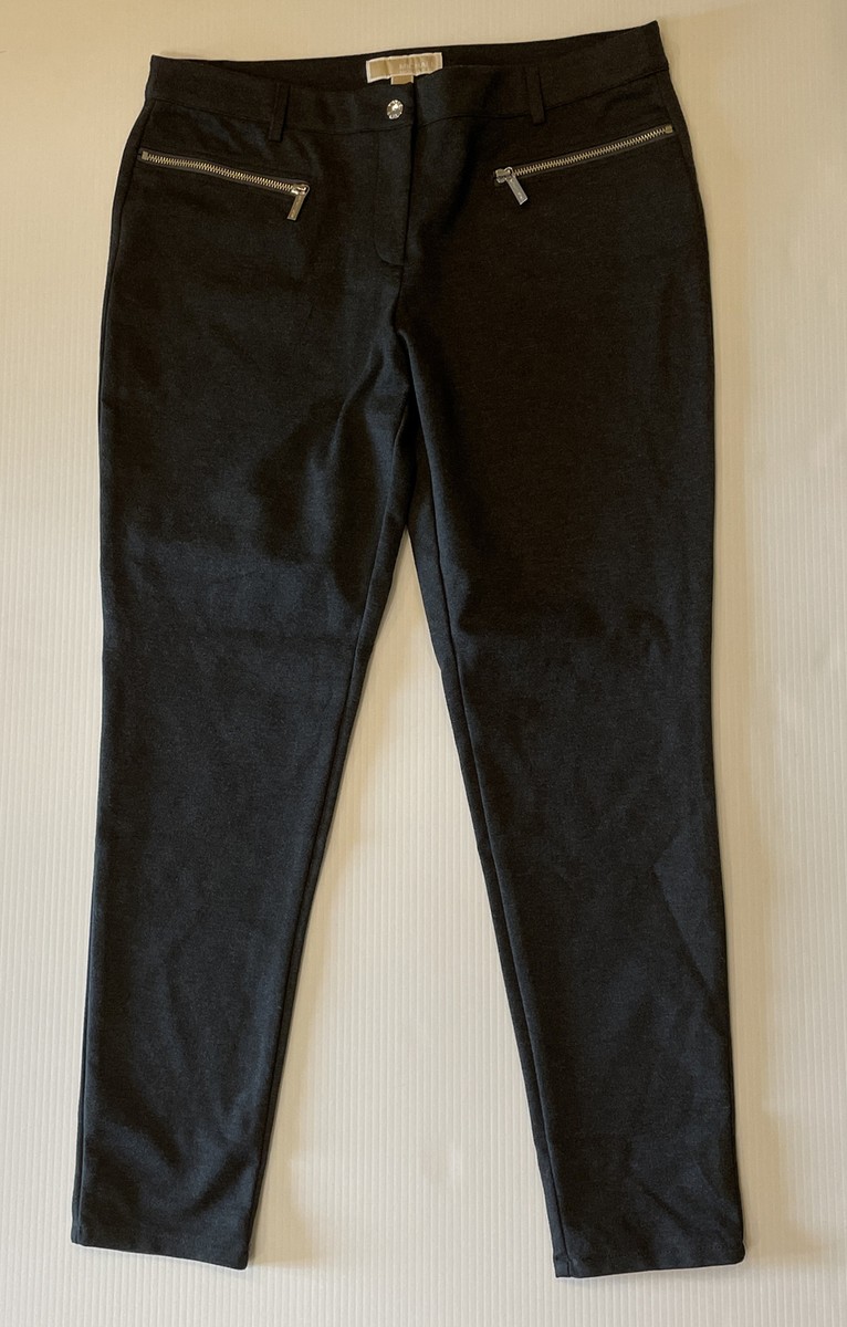 michael kors dress pants women's Size 14 EUC Grey Straight Leg Zipper Pocket These pants are made of 97% cotton and 3% elastane michael kors dress pants women's
