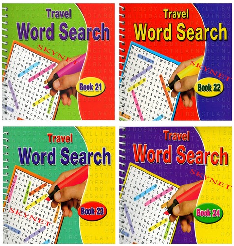 Spiral Bound Word Search Travel Books 4 DESIGNS 160 PUZZLES BOOK 21 24 Spiral bound word search travel books 4 designs 160 puzzles book 21 24