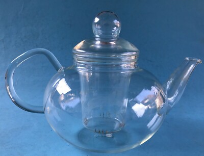 Alte Design Glas Teekanne Jenaer Glas Schott Löffelhardt Wagenfeld Bauhaus Ära