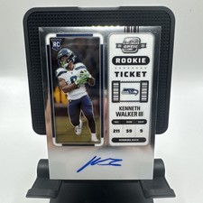 2022 Contenders Optic Kenneth Walker Rookie Ticket On Card Auto RC Seahawks. rookie card picture