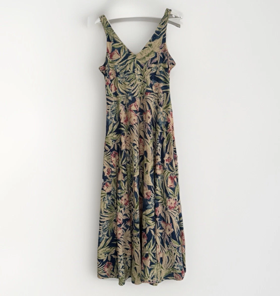 chaps maxi dresses Chaps Tie-dye Maxi Dress S/P Teal,Blue,Purple,White Tropical Vibe Mint Condition