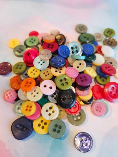 Vintage Lot of 130+ Tiny Colorful Baby Doll DIY Craft Sewing Buttons MAR