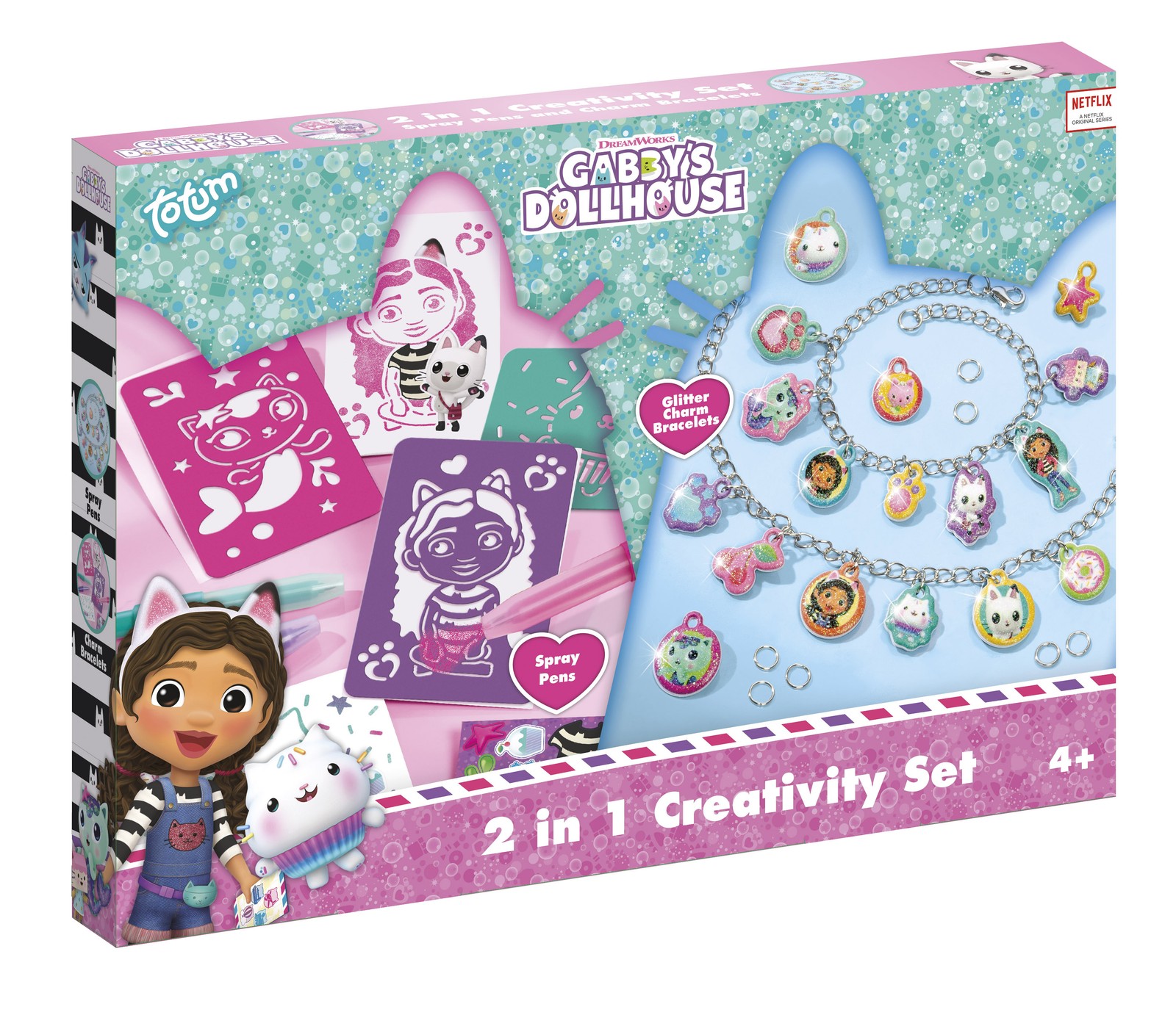 Totum Gabby's Dollhouse Creativity Set 3-In-1 Childrens Bracelet Stencil Set