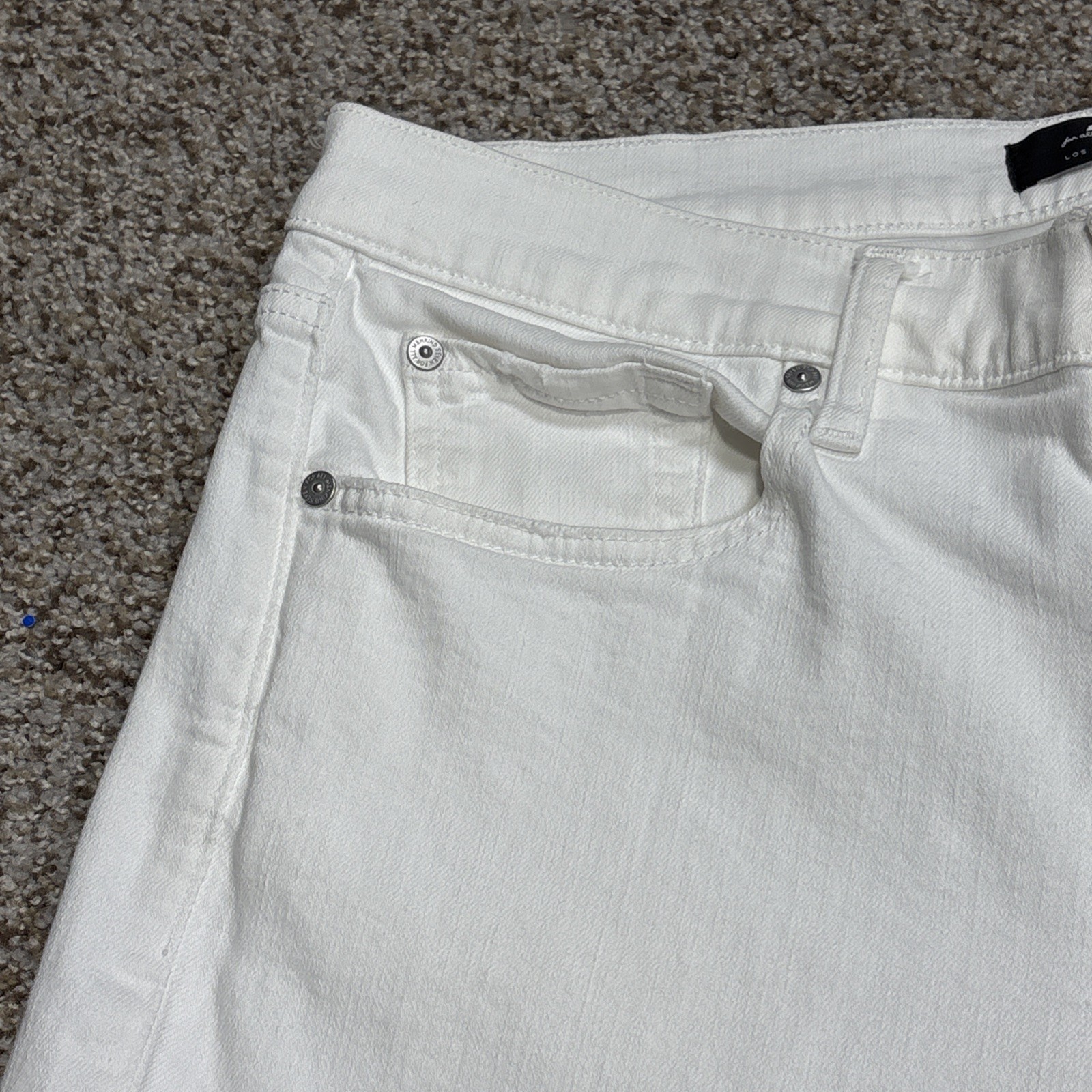 7 For All Mankind Slimmy Pants Mens 33 X 31 Distressed White Jeans - View 3