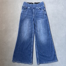 Halara Flex Jeans Womens Medium Petite Blue Baggy Wide Leg High Waisted Stretch