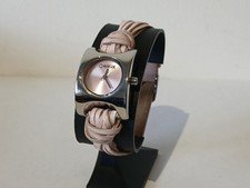 MORGAN Ladies pink leather strap silver colour wrist watch