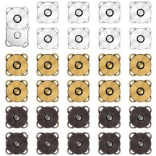 30 Sets Magnetic Plum Snap Buttons 14mm Magnetic Snaps Closures Sewing on Met...