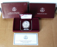 1999-P DOLLY MADISON COMMEMORATIVE 90% DCAM PROOF SILVER DOLLAR OGP