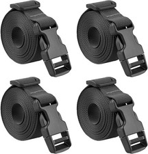 4-Pack 24" Strap Buckle Packing Straps Adjustable 1-Inch Belt Black