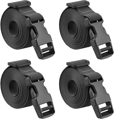 4-Pack 24'' Strap Buckle Packing Straps Adjustable 1-Inch Belt Black