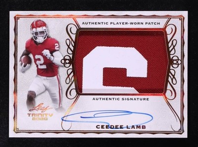CEEDEE LAMB 2020 Leaf Trinity Rookie Patch Auto Exch GU Patch (COWBOYS WR)   