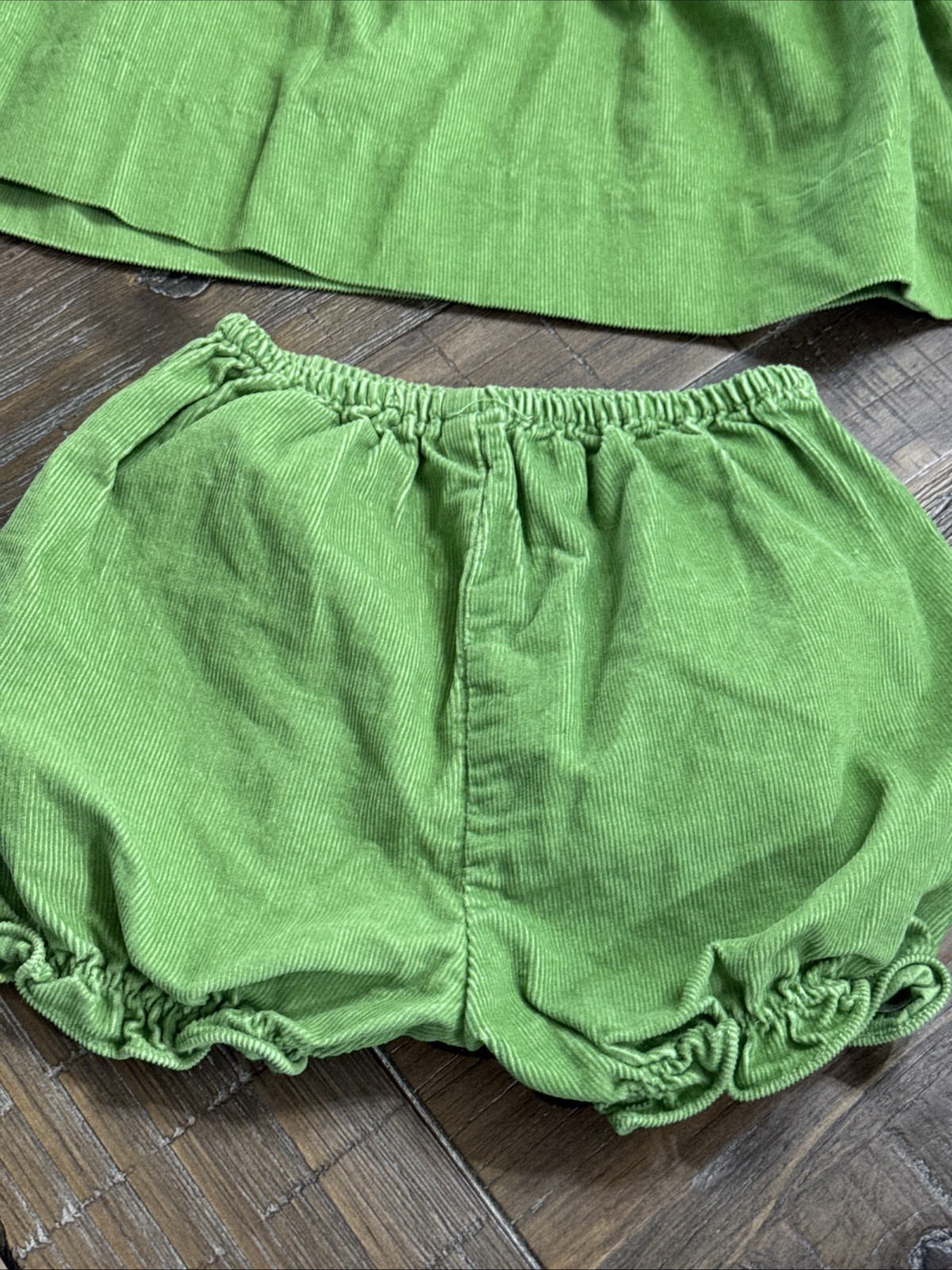 Vtg Petit Ami 3 Months Santa Christmas Holiday Smocking Green Baby Girl Dress