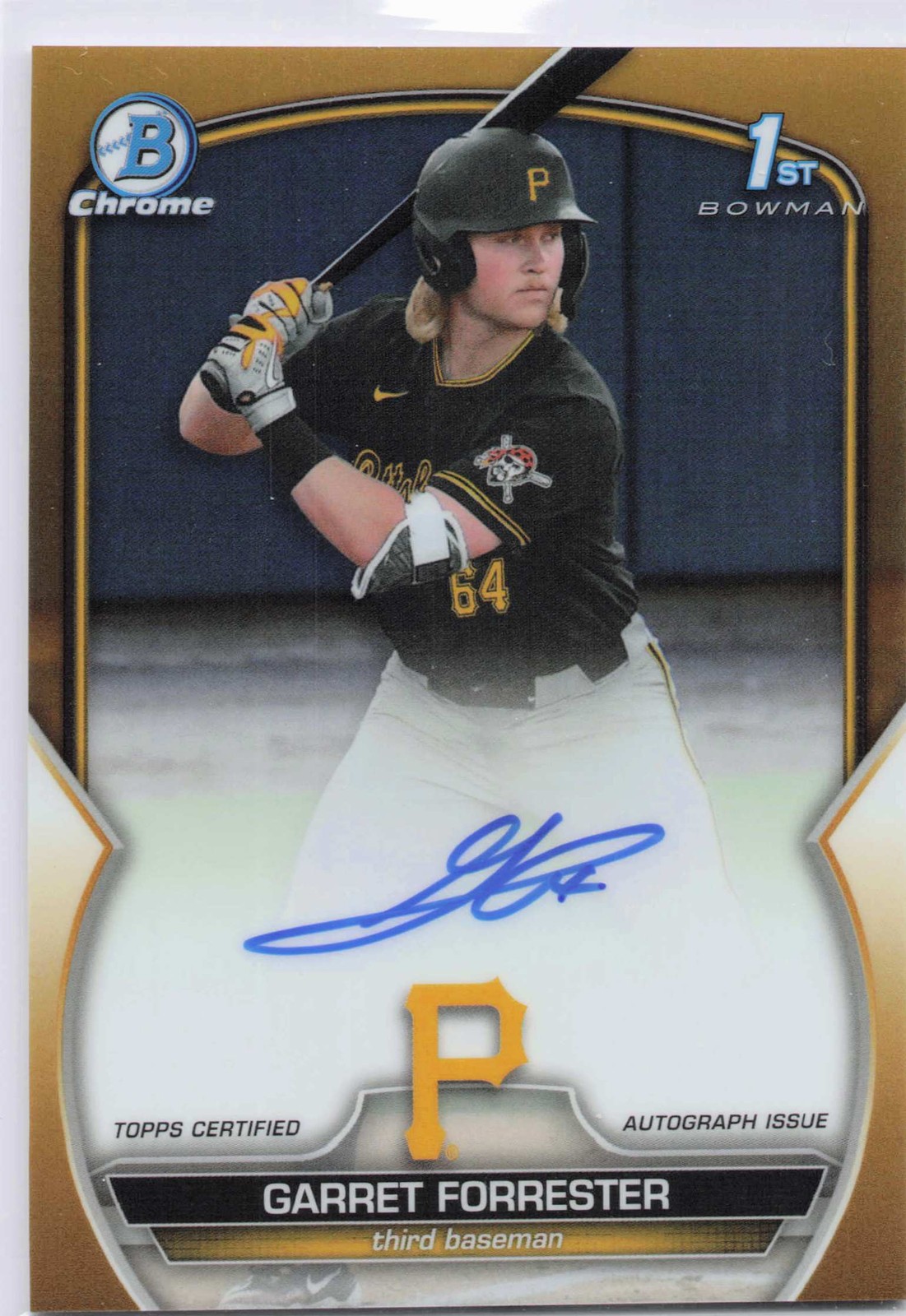 Garret Forrester 2023 Bowman Draft #CDA-GF Chrome  Gold Refractor #/50 Auto