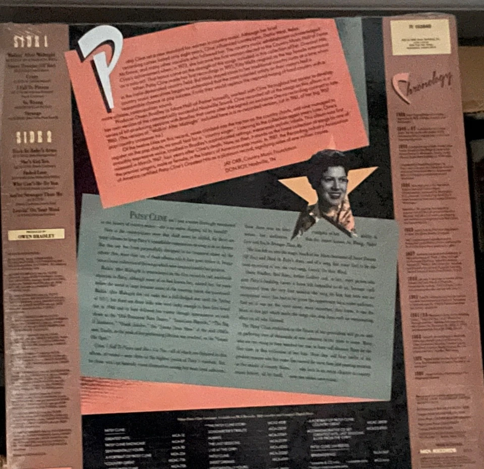 FACTORY SEALED!! Patsy Cline 12 Greatest Hits~Country Compilation~ - Image 4 of 4