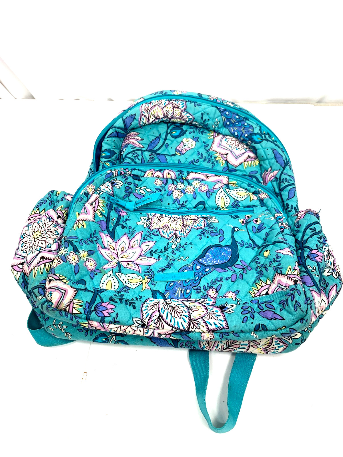Vera Bradley Large Essential Laptop Backpack, Peacock Garden