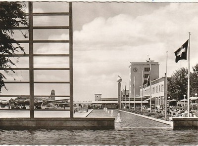 Frankfurt Airport B/W Postcard around 1960
