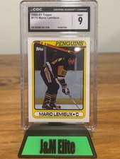 1990-91 NHL TOPPS #175 MARIO LEMIEUX HOCKEY CARD | CGC 9.0 MINT