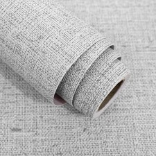 Gray Grasscloth Peel and Stick Wallpaper Textured Contact Paper 15.7inch x 11...