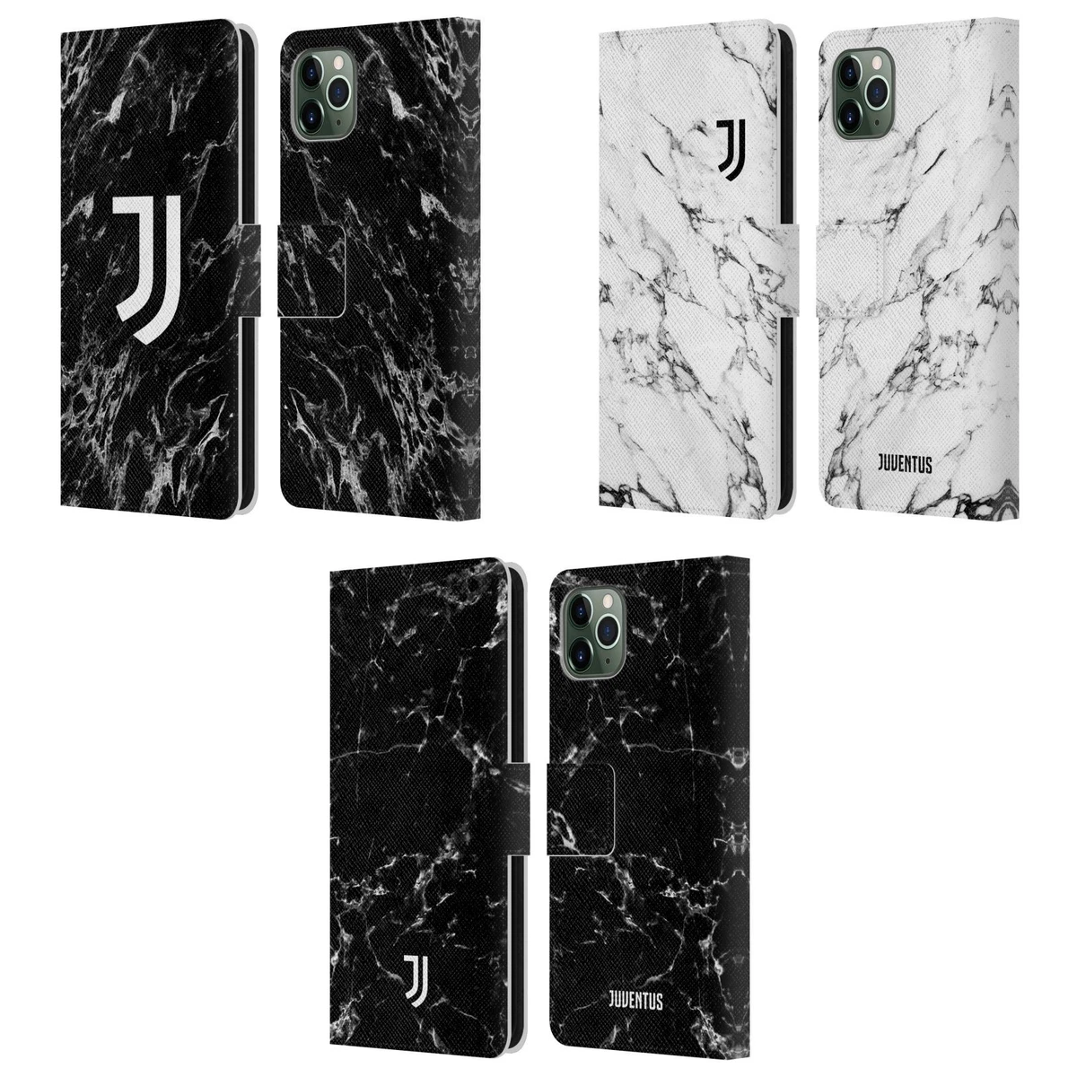 PORTACHIAVI IN VERA PELLE NERO FC JUVENTUS CON MOSCHETTONE E 3 ANELLI In Acciaio Prodotto Ufficiale Nuovo Logo