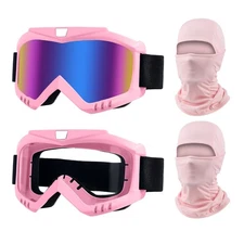 Dirt Bike Goggles, 2 Pack ATV Off-Road Riding Motorcycle Motocross Glasses wi