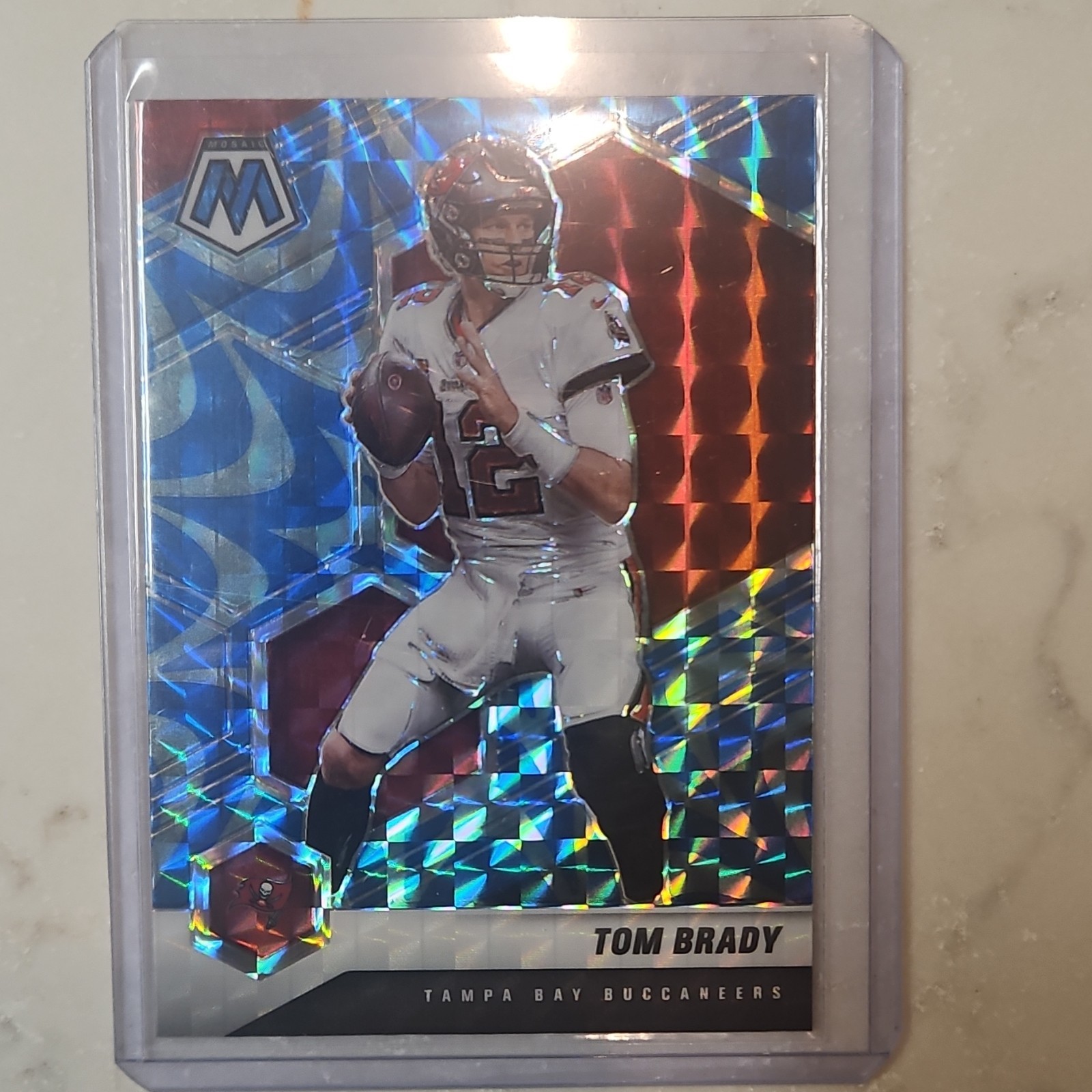 Panini Mosaic 2021 Tom Brady #186 Prizm Reactive Blue