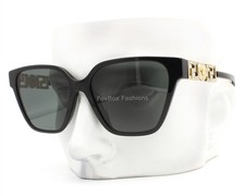 Versace Sunglasses Shiny Black Gold Medusa Logo Crystals VE4471BF GB1/87 w/case