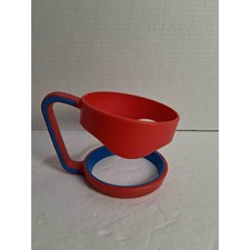 Tumbler Handle Holder Cup Accessory Red Blue Silicone Grip Fits 30 oz Yeti
