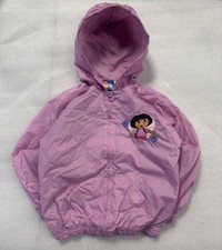 Nick Jr Dora Explorer Pink Windbreaker Jacket Toddler 6 Hooded Nylon