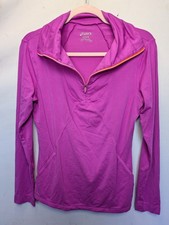 Asics Medium Purple Pullover Windbreaker 1/4 Zip Embroidered 6417
