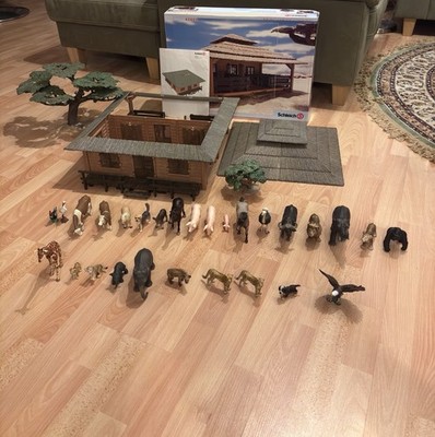 Schleich   XXL Set Wild Life   Safari Tier-Station, 2 Bäume, 28 Tiere   Sehr Gut