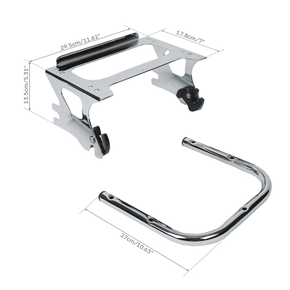 Kit de acoplamiento portaequipajes de montaje dos ascendentes apto para Harley Touring Electra Glide 97-08 Foto 3 de 4