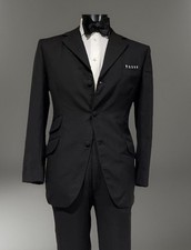 Bespoke Savile Row Mike Powell Wool Black Dinner Men's Tuxedo Jacket 40 R