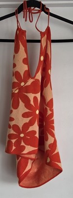 Madden NYC Women's Sleeveless Blouse XXXL Floral Orange Red Vibrant Summer